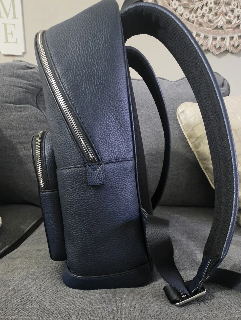 Michael Kors Midnight Navy Pebbled Leather Backpack